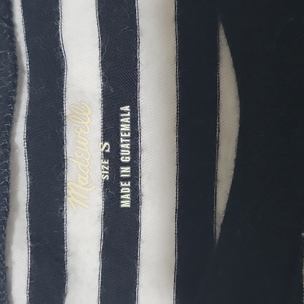 🖤 Madewell Northside Vintage Tee in Stripe – Jet Black (Size S) - Picture 3 of 4